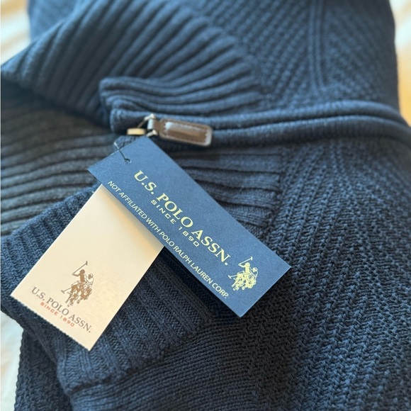 U.S. Polo Assn. Men's Dark Blue Zip-Up Sweater - Picture 8 of 8